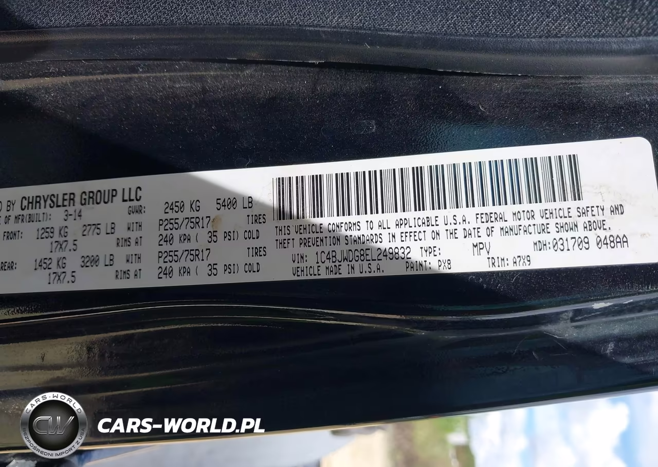 2014 Jeep Wrangler Unlimited Sport VIN:1C4BJWDG8EL249832 - 9
