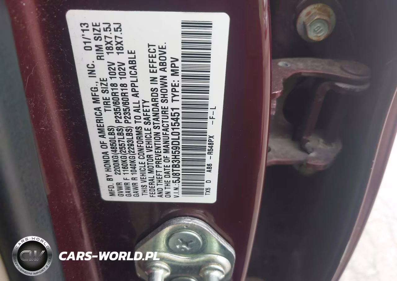 2013 Acura Rdx VIN:5J8TB3H59DL015451 - 9