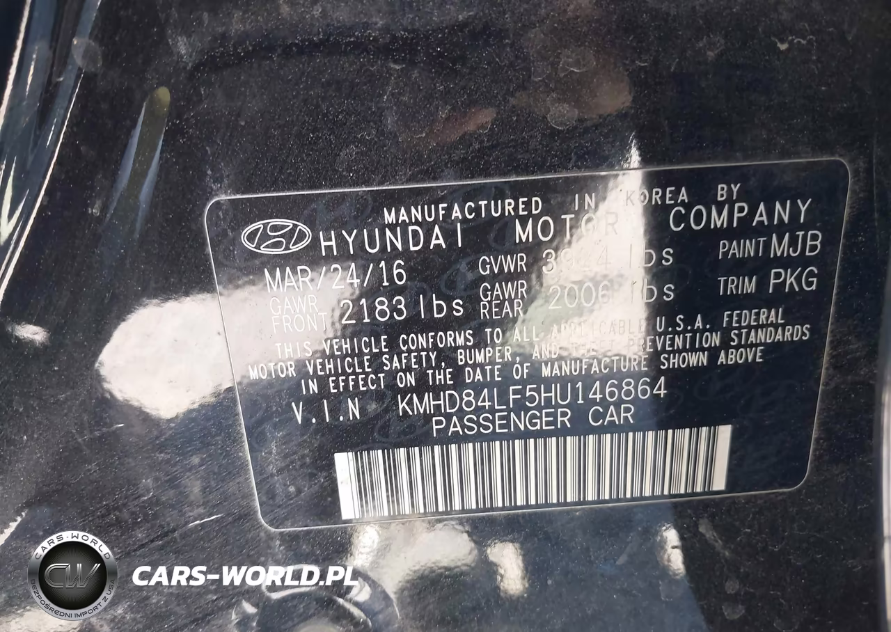 2017 Hyundai Elantra Se VIN:KMHD84LF5HU146864 - 9