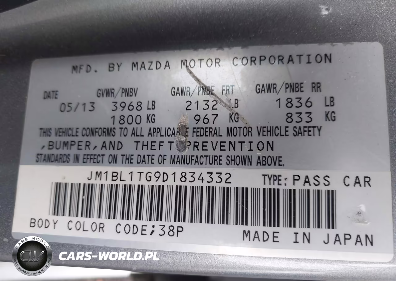 2013 Mazda Mazda3 I Sv VIN:JM1BL1TG9D1834332 - 9