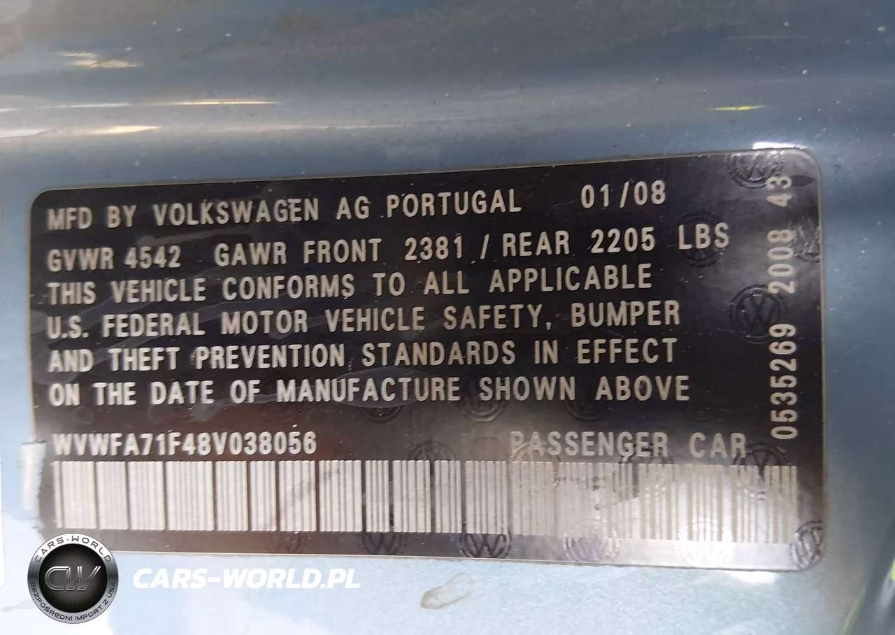 2008 Volkswagen Eos Lux VIN:WVWFA71F48V038056 - 9
