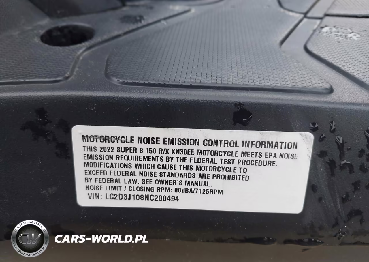 2022 Kymco Usa Inc Super 8 150R-150X VIN:LC2D3J108NC200494 - 10