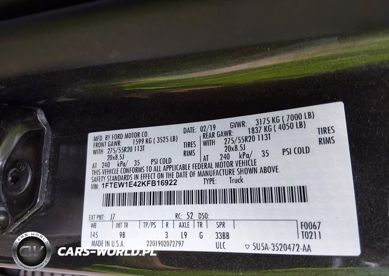 2019 Ford F-150 Platinum VIN:1FTEW1E42KFB16922 - 9