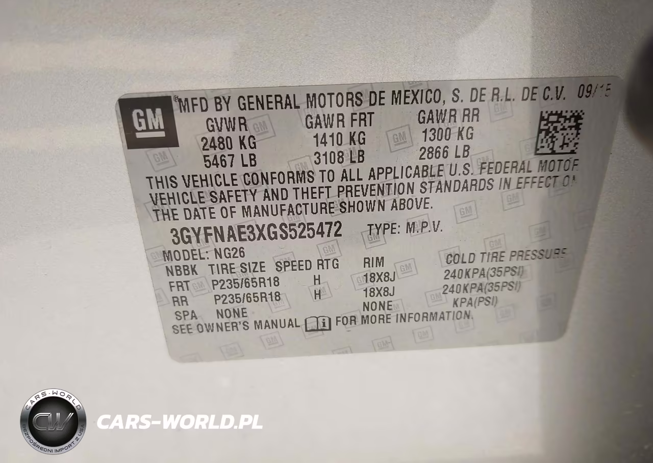 2016 Cadillac Srx Standard VIN:3GYFNAE3XGS525472 - 9