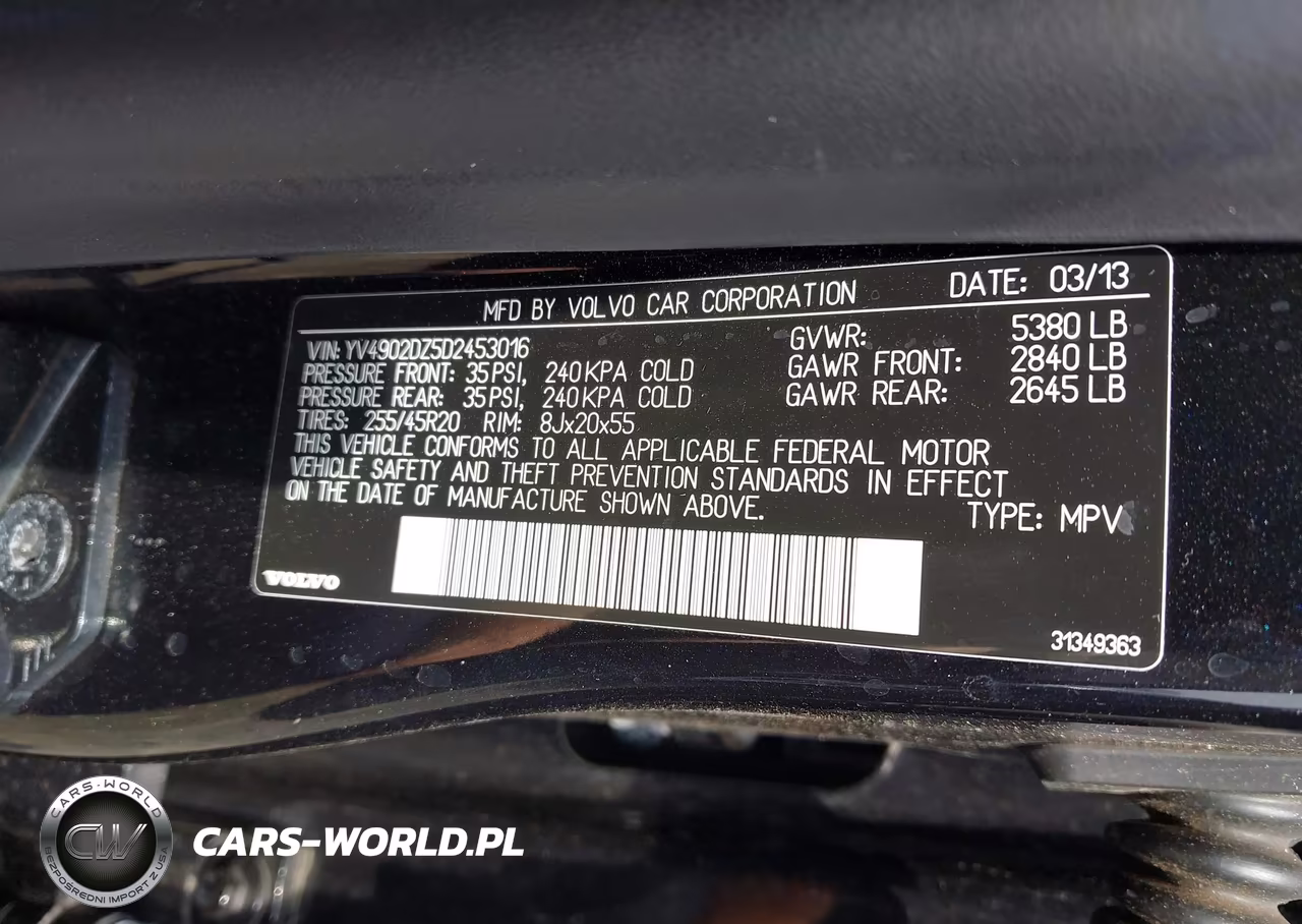 2013 Volvo Xc60 T6-T6 Platinum-T6 Premier Plus-T6 R-Design-T6 R-Design Platinum-T6 R-Design Premier Plus VIN:YV4902DZ5D2453016 - 9