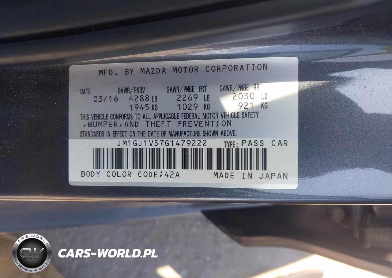 2016 Mazda Mazda6 I Touring VIN:JM1GJ1V57G1479222 - 9