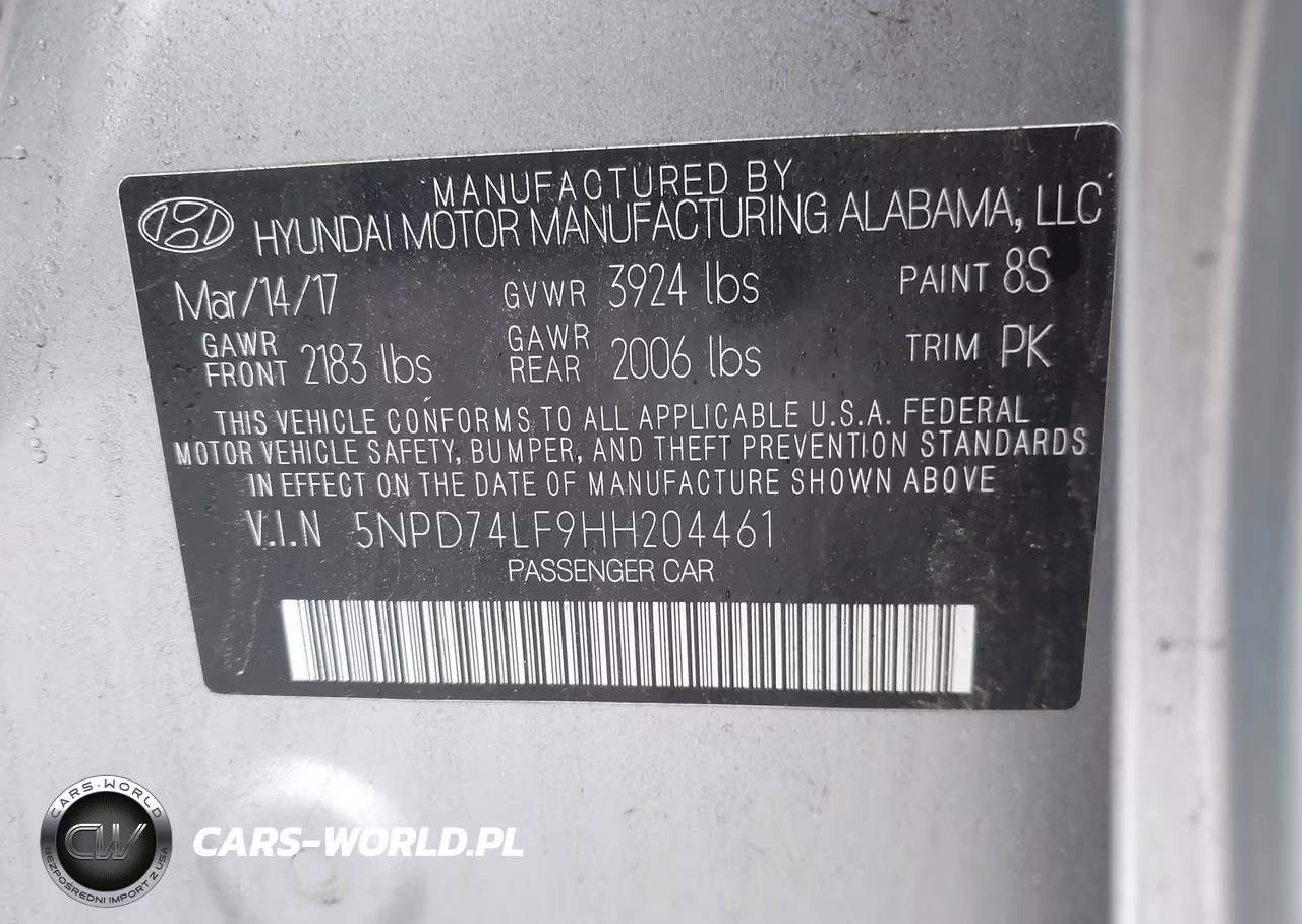 2017 Hyundai Elantra Se VIN:5NPD74LF9HH204461 - 9
