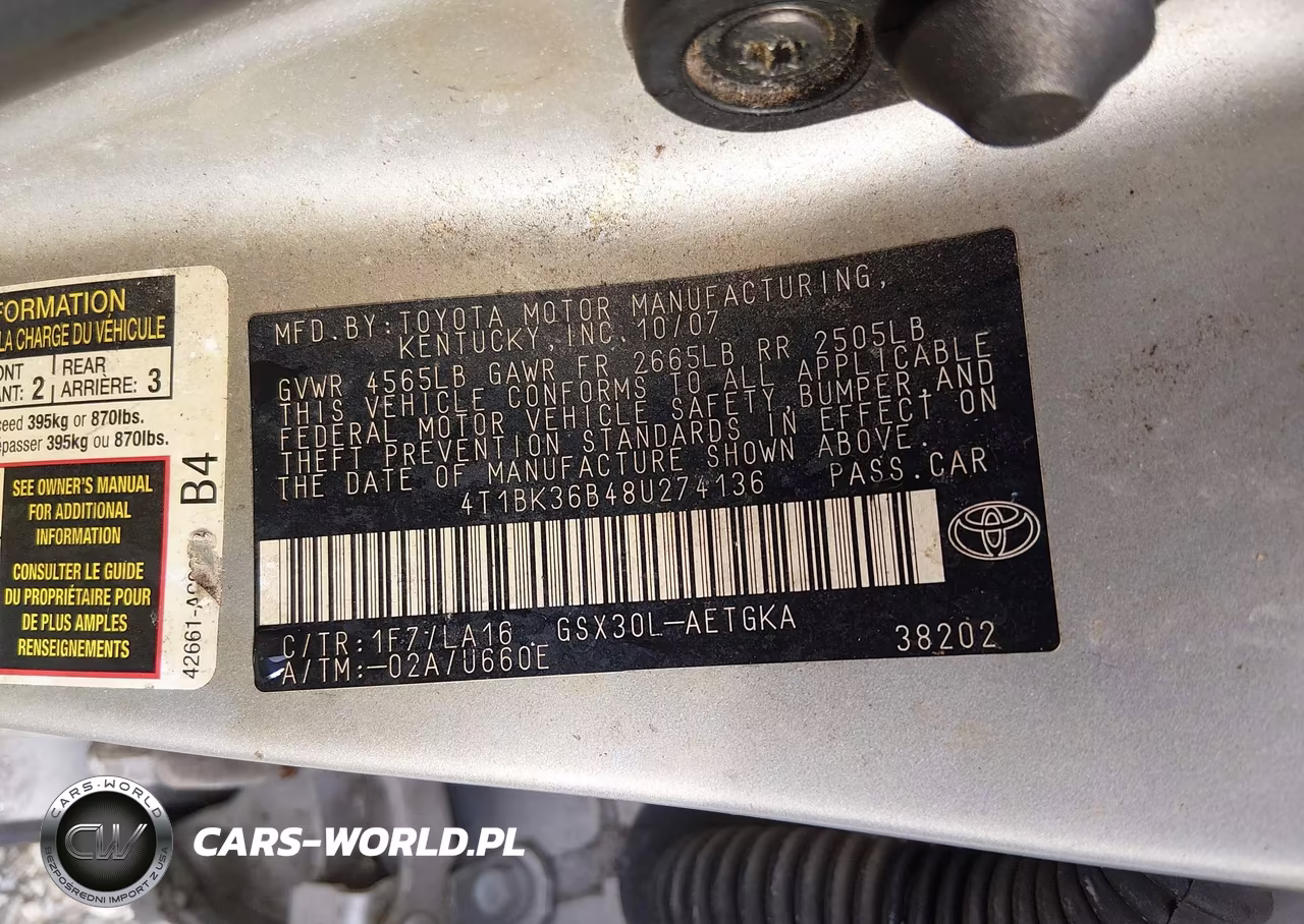 2008 Toyota Avalon Xls VIN:4T1BK36B48U274136 - 9