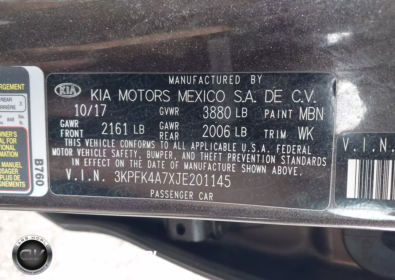 2018 Kia Forte Lx VIN:3KPFK4A7XJE201145 - 9
