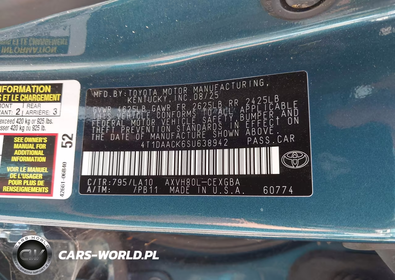 2025 Toyota Camry Xse-Xle-Le-Se VIN:4T1DAACK6SU638942 - 9