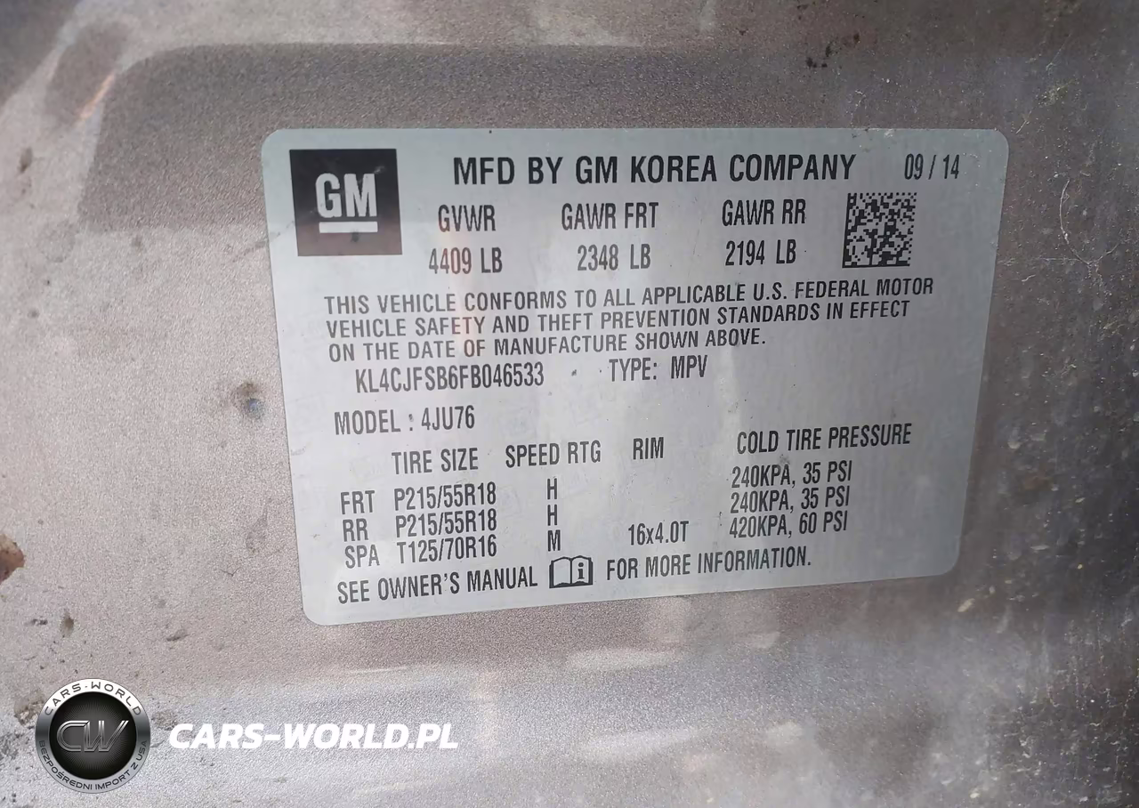 2015 Buick Encore Convenience VIN:KL4CJFSB6FB046533 - 9