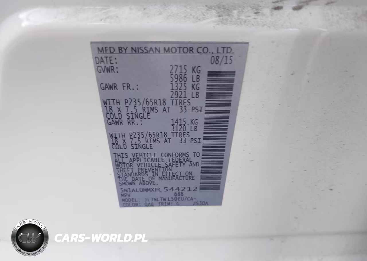 2015 Infiniti Qx60 VIN:5N1AL0MMXFC544212 - 9