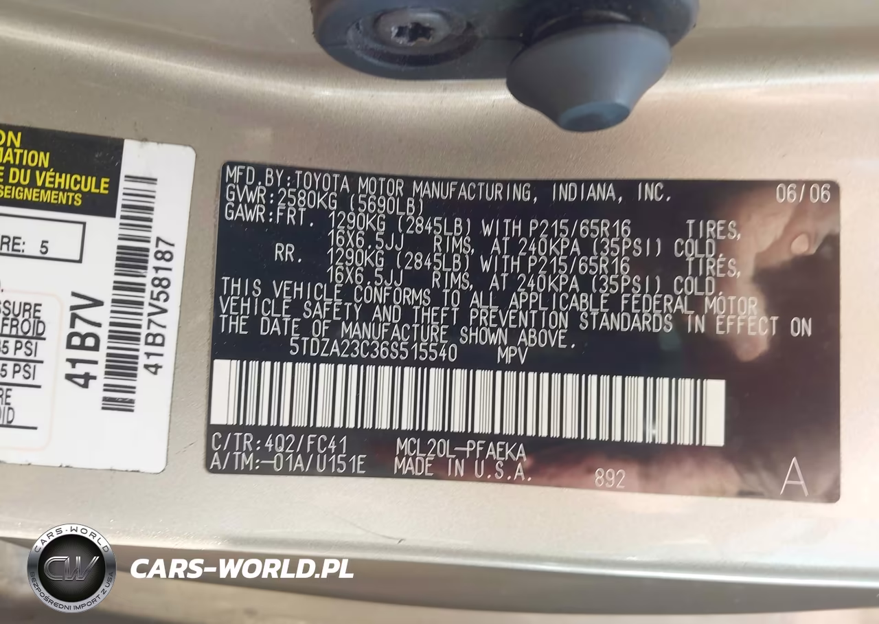 2006 Toyota Sienna Le VIN:5TDZA23C36S515540 - 9