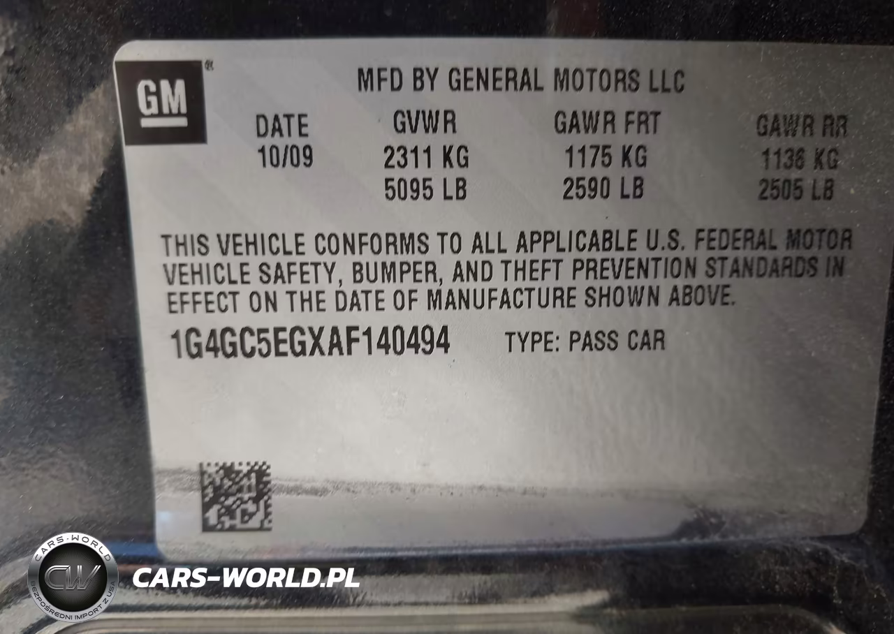 2010 Buick Lacrosse Cxl VIN:1G4GC5EGXAF140494 - 9