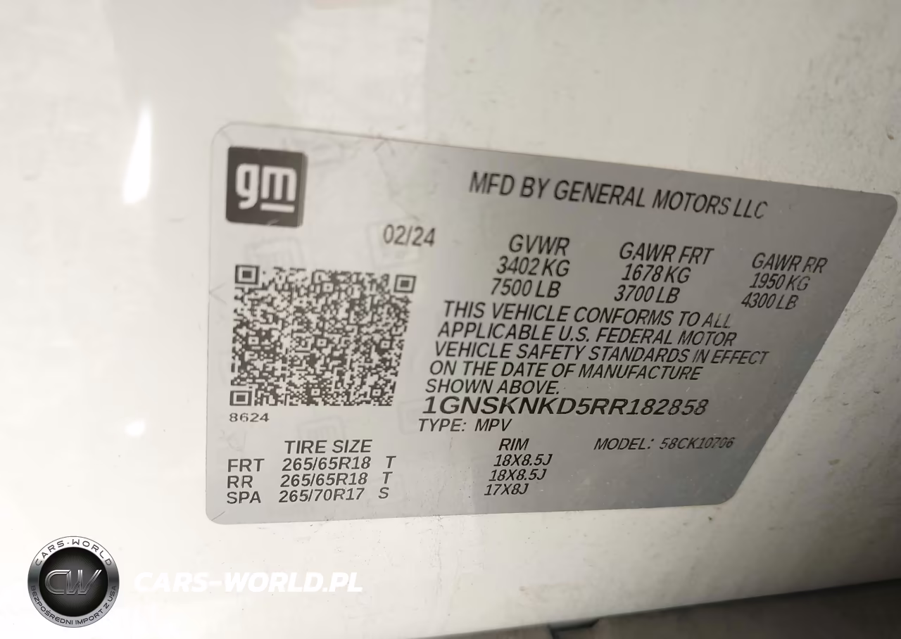 2024 Chevrolet Tahoe 4Wd Lt VIN:1GNSKNKD5RR182858 - 9