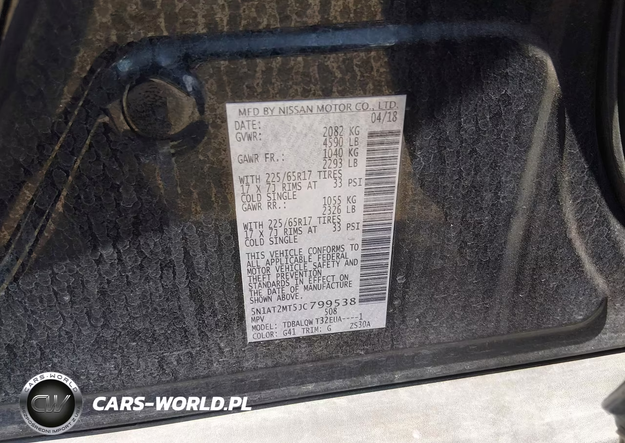 2018 Nissan Rogue Sv VIN:5N1AT2MT5JC799538 - 9