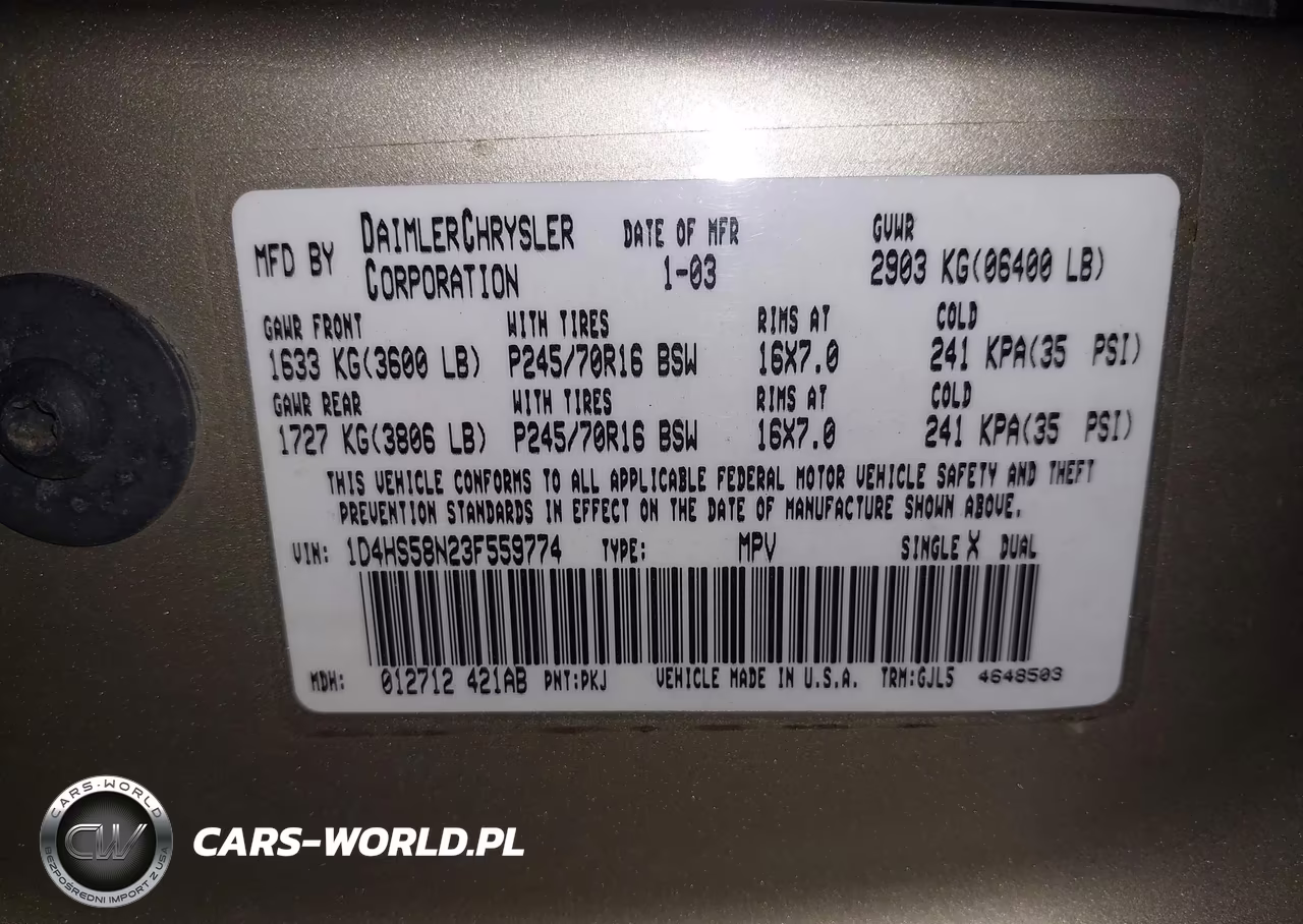 2003 Dodge Durango Slt Plus VIN:1D4HS58N23F559774 - 9