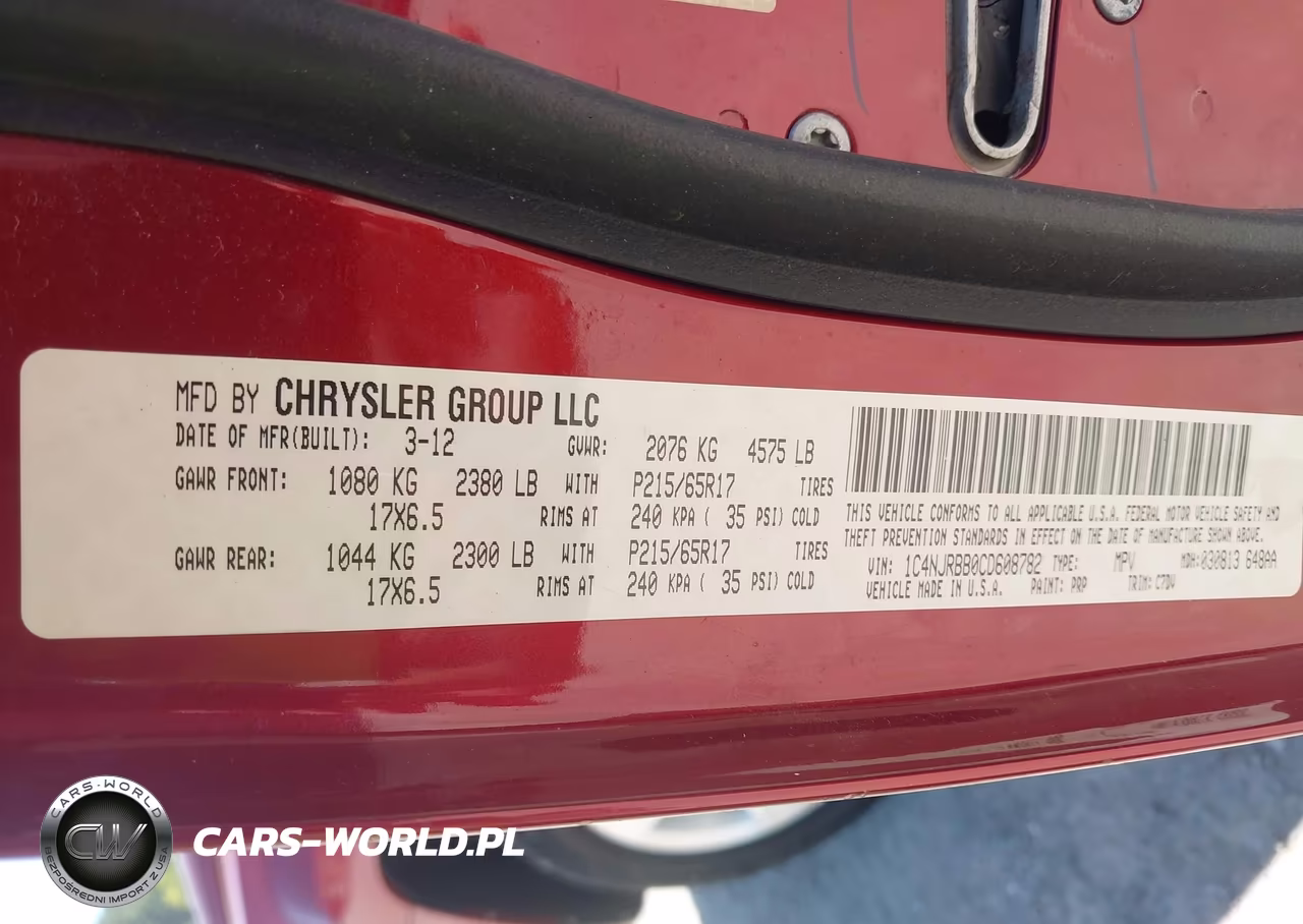 2012 Jeep Patriot Sport VIN:1C4NJRBB0CD608782 - 9