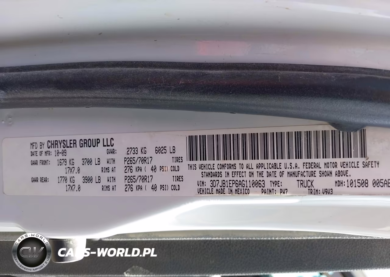 2010 Dodge Ram 1500 St VIN:3D7JB1EP6AG110063 - 9