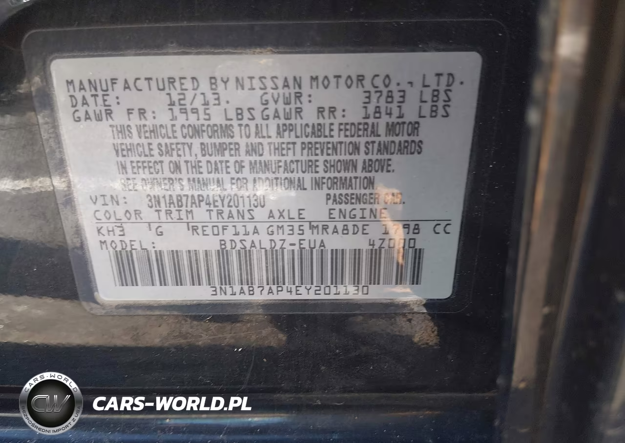 2014 Nissan Sentra Fe+ S-Fe+ Sv-S-Sl-Sr-Sv VIN:3N1AB7AP4EY201130 - 9