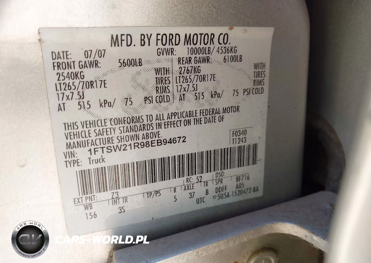 2008 Ford Super Duty F-250 Srw Xlt VIN:1FTSW21R98EB94672 - 9