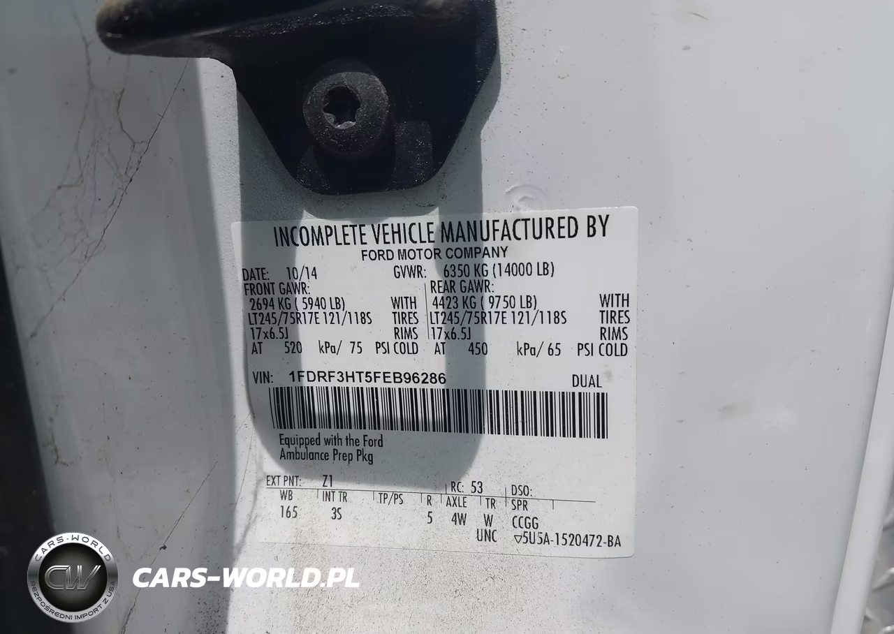 2015 Ford F-350 Chassis Xlt VIN:1FDRF3HT5FEB96286 - 9