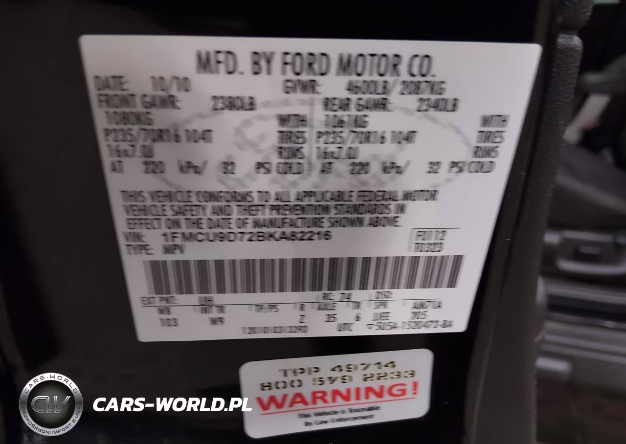 2011 Ford Escape Xlt VIN:1FMCU9D72BKA82216 - 9