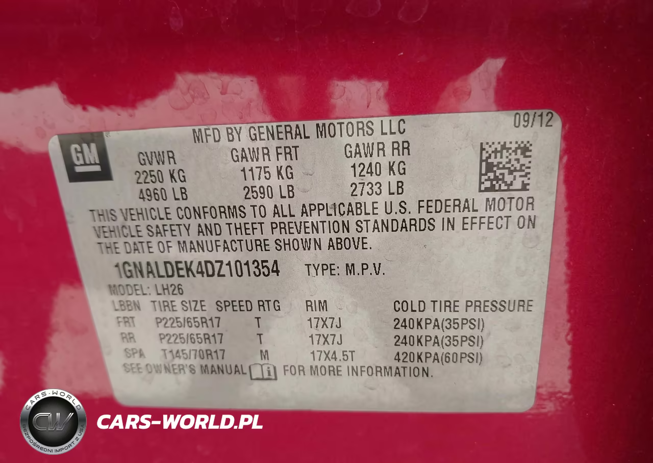 2013 Chevrolet Equinox 1Lt VIN:1GNALDEK4DZ101354 - 9