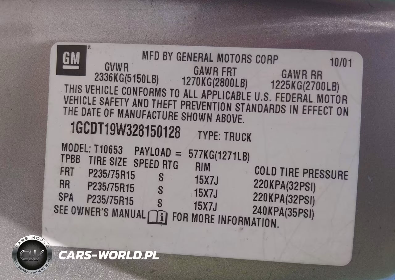 2002 Chevrolet S-10 Ls VIN:1GCDT19W328150128 - 9