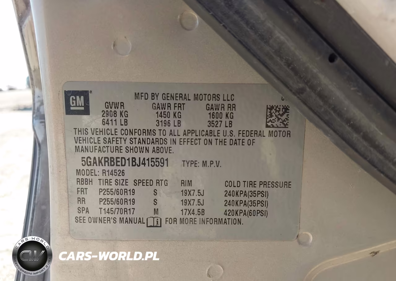 2011 Buick Enclave 1Xl VIN:5GAKRBED1BJ415591 - 9