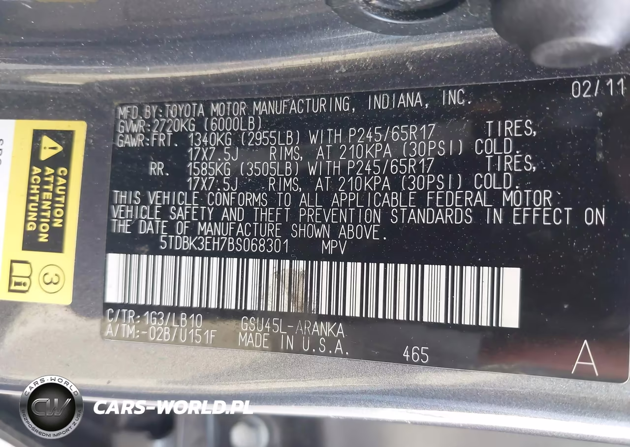 2011 Toyota Highlander Se V6 VIN:5TDBK3EH7BS068301 - 9