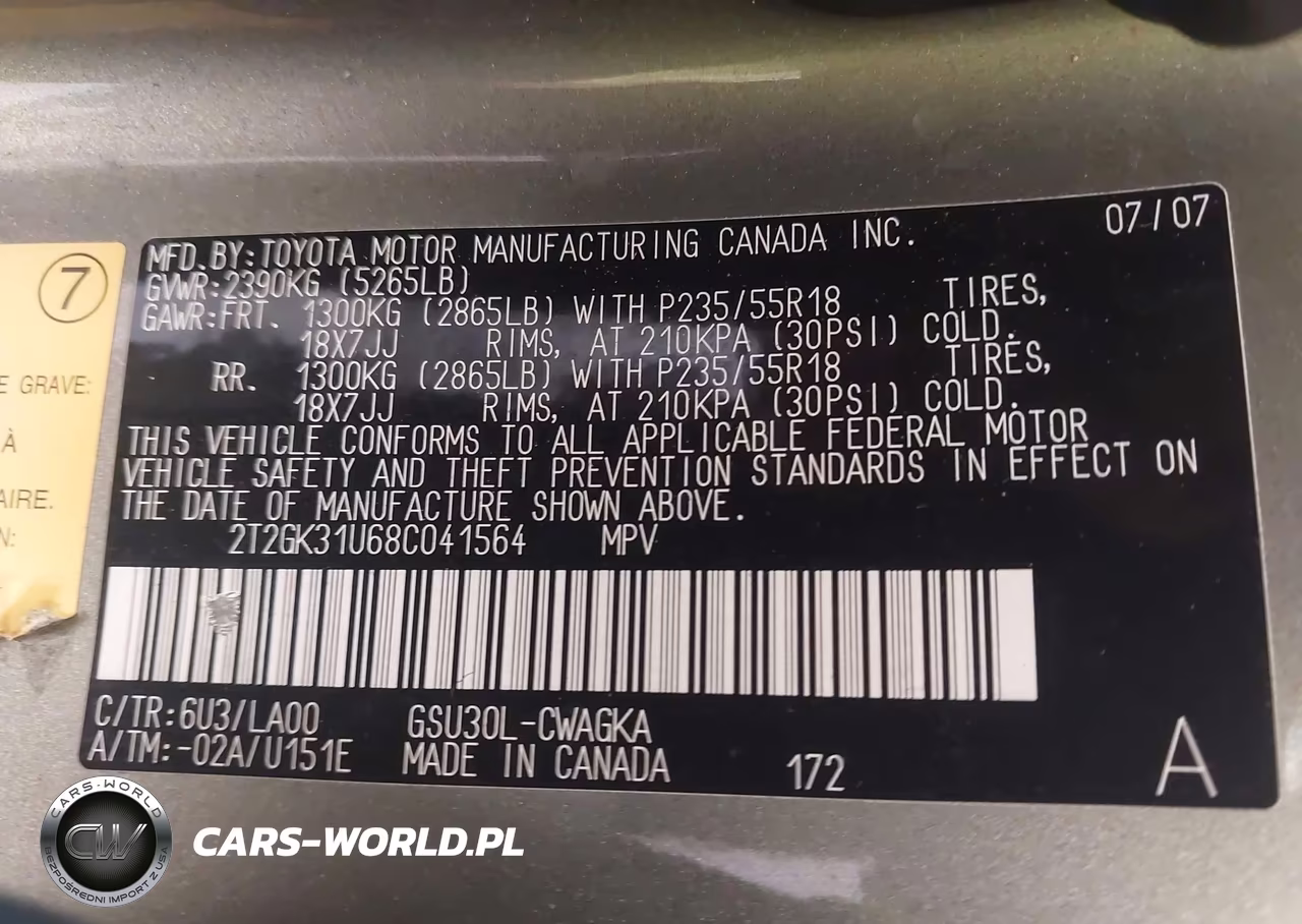 2008 Lexus Rx 350 VIN:2T2GK31U68C041564 - 9