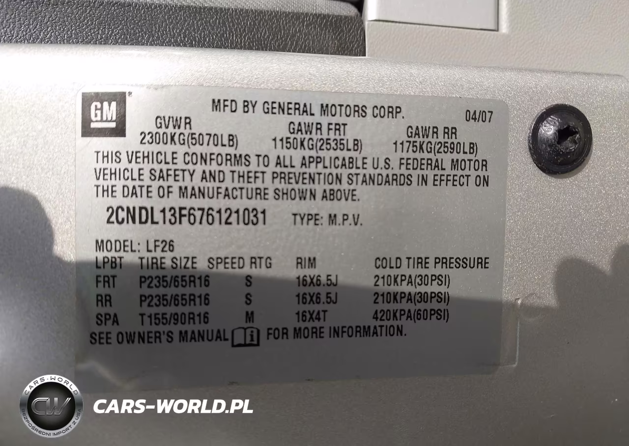 2007 Chevrolet Equinox Ls VIN:2CNDL13F676121031 - 9