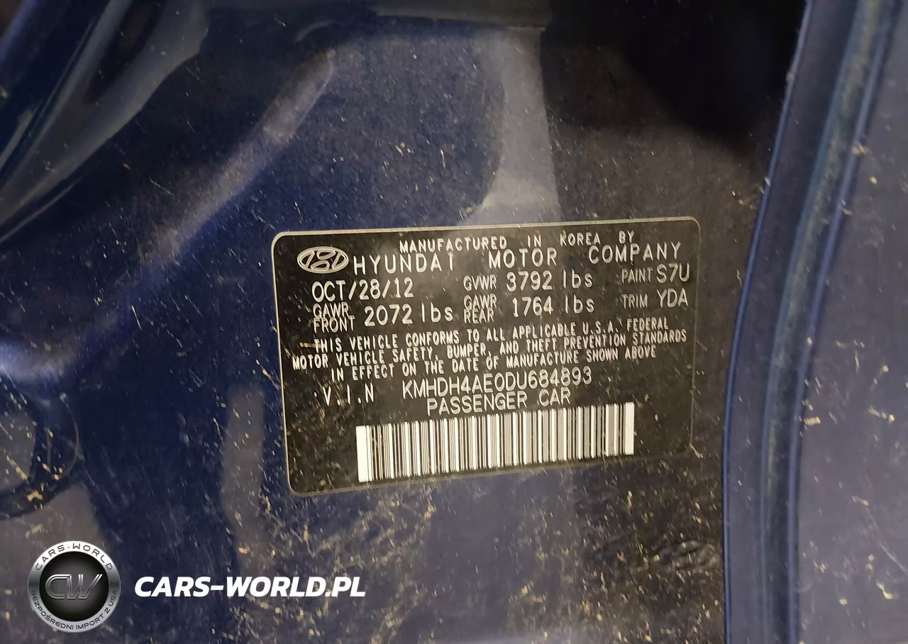 2013 Hyundai Elantra Gls VIN:KMHDH4AE0DU684893 - 9