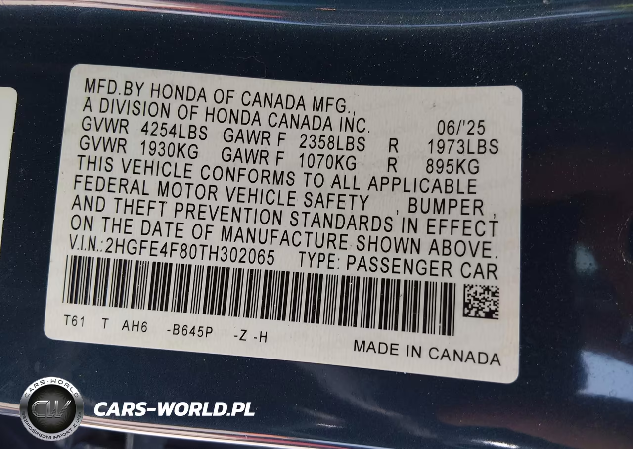 2026 Honda Civic Hybrid Sport-Sport Touring VIN:2HGFE4F80TH302065 - 9