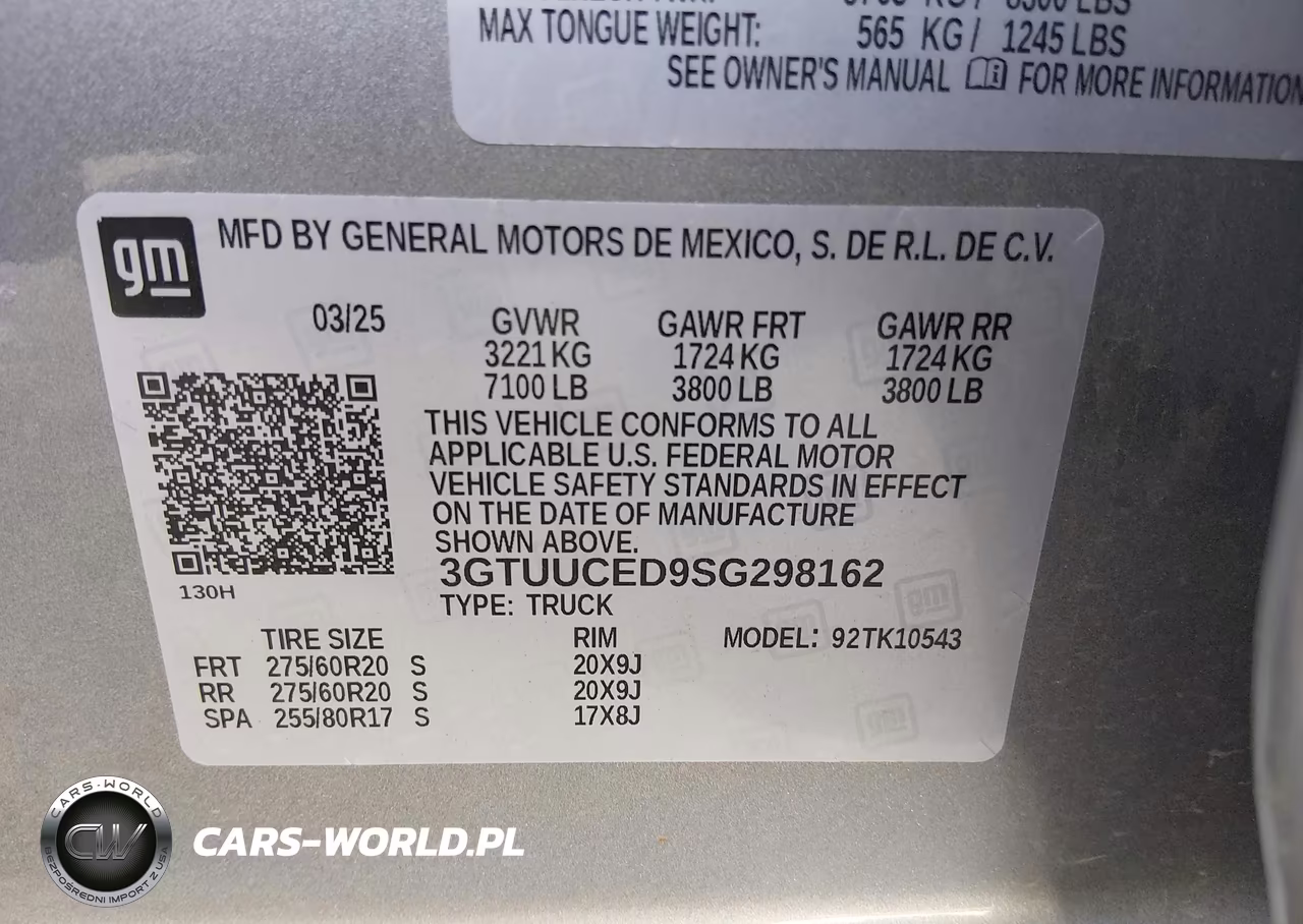 2025 GMC Sierra 1500 4Wd Short Box Elevation With 3Sb VIN:3GTUUCED9SG298162 - 9