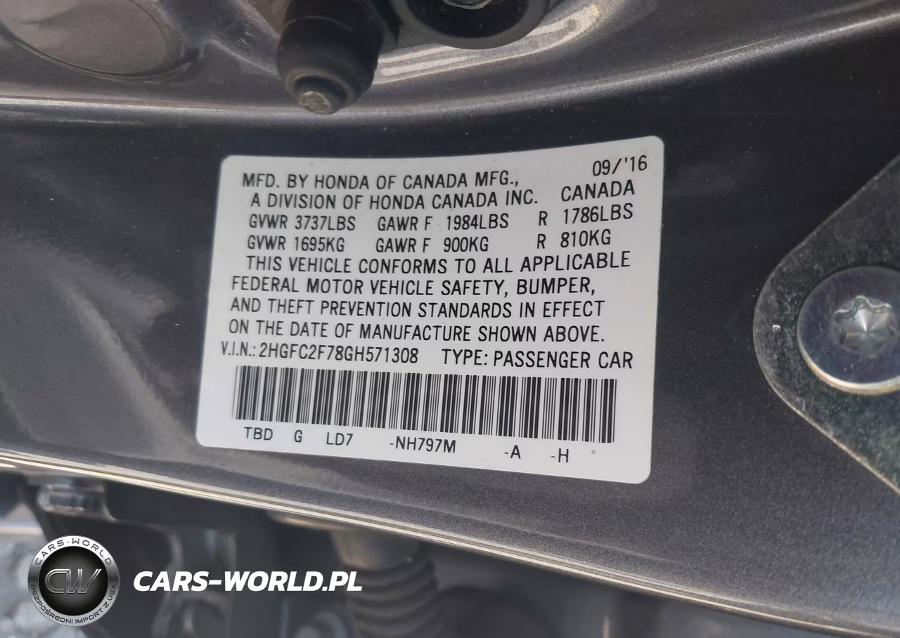 2016 Honda Civic Ex VIN:2HGFC2F78GH571308 - 9