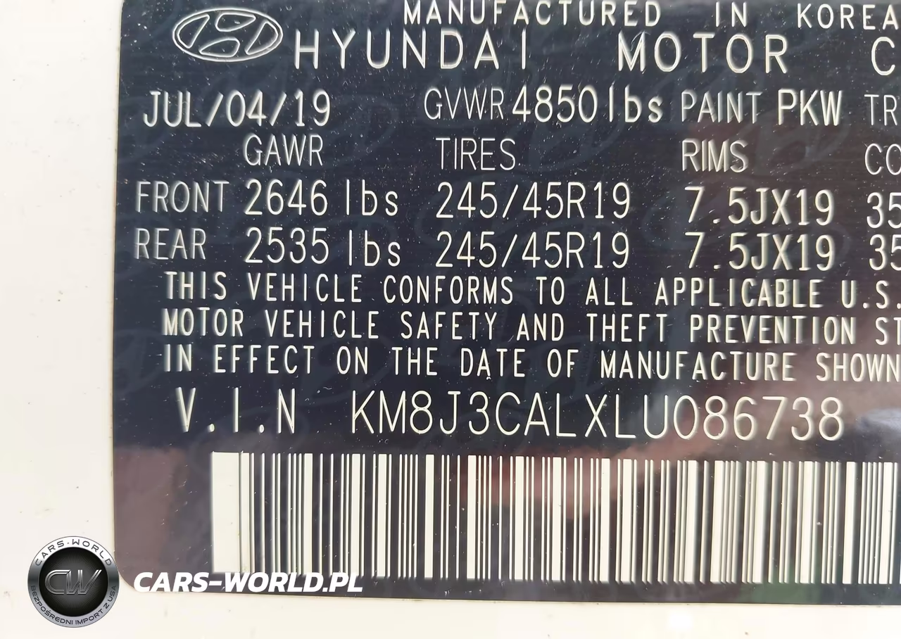 2020 Hyundai Tucson Sport VIN:KM8J3CALXLU086738 - 9