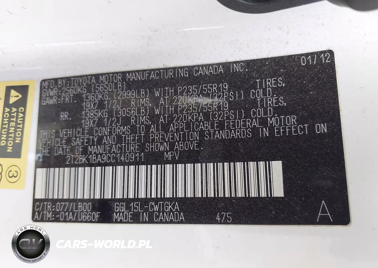 2012 Lexus Rx 350 VIN:2T2BK1BA9CC140911 - 9