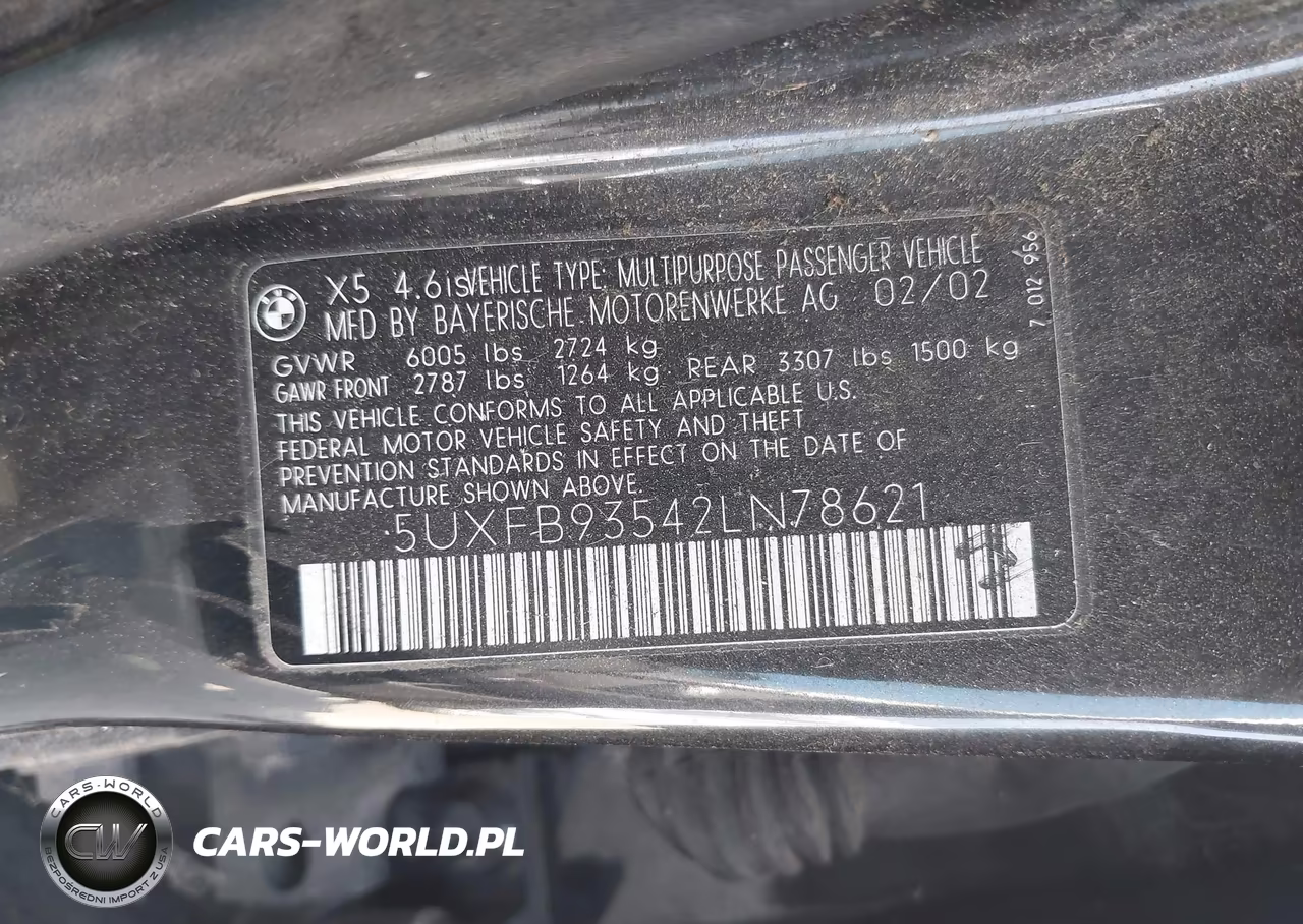 2002 BMW X5 4.6Is VIN:5UXFB93542LN78621 - 9