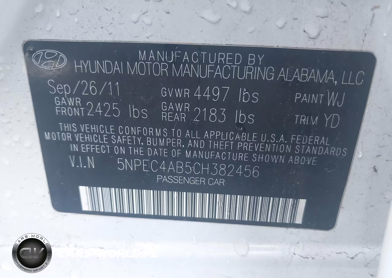 2012 Hyundai Sonata Limited 2.0T VIN:5NPEC4AB5CH382456 - 9