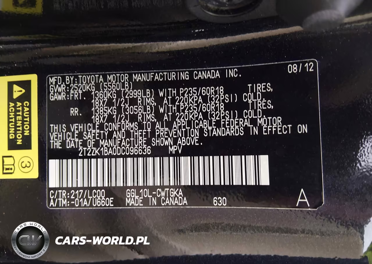 2013 Lexus Rx 350 VIN:2T2ZK1BA0DC096636 - 9