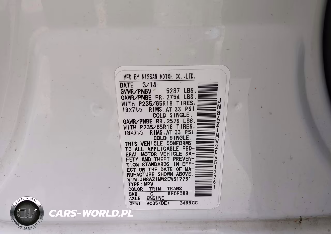 2014 Nissan Murano S-Sl-Sv-Le VIN:JN8AZ1MW2EW517761 - 9