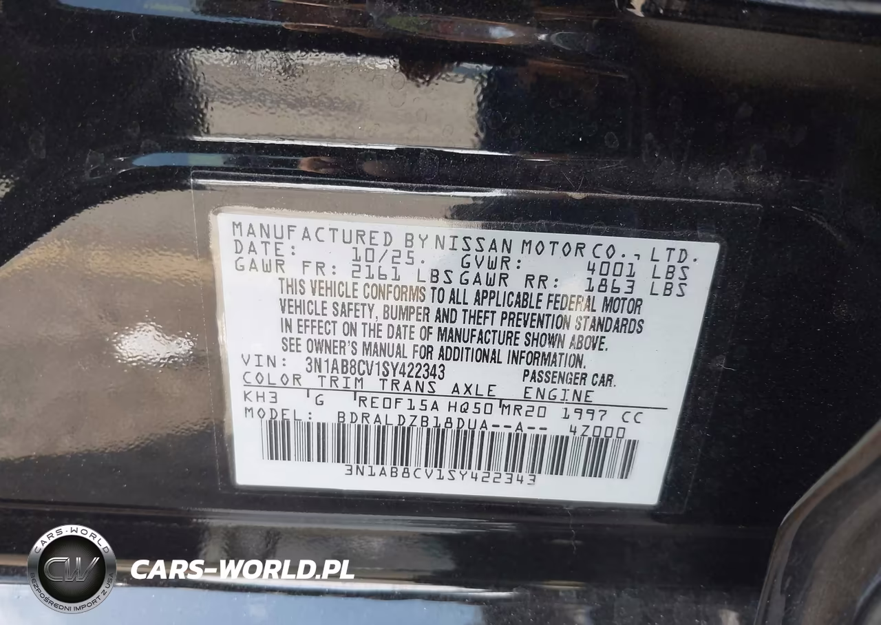 2025 Nissan Sentra Sv VIN:3N1AB8CV1SY422343 - 9