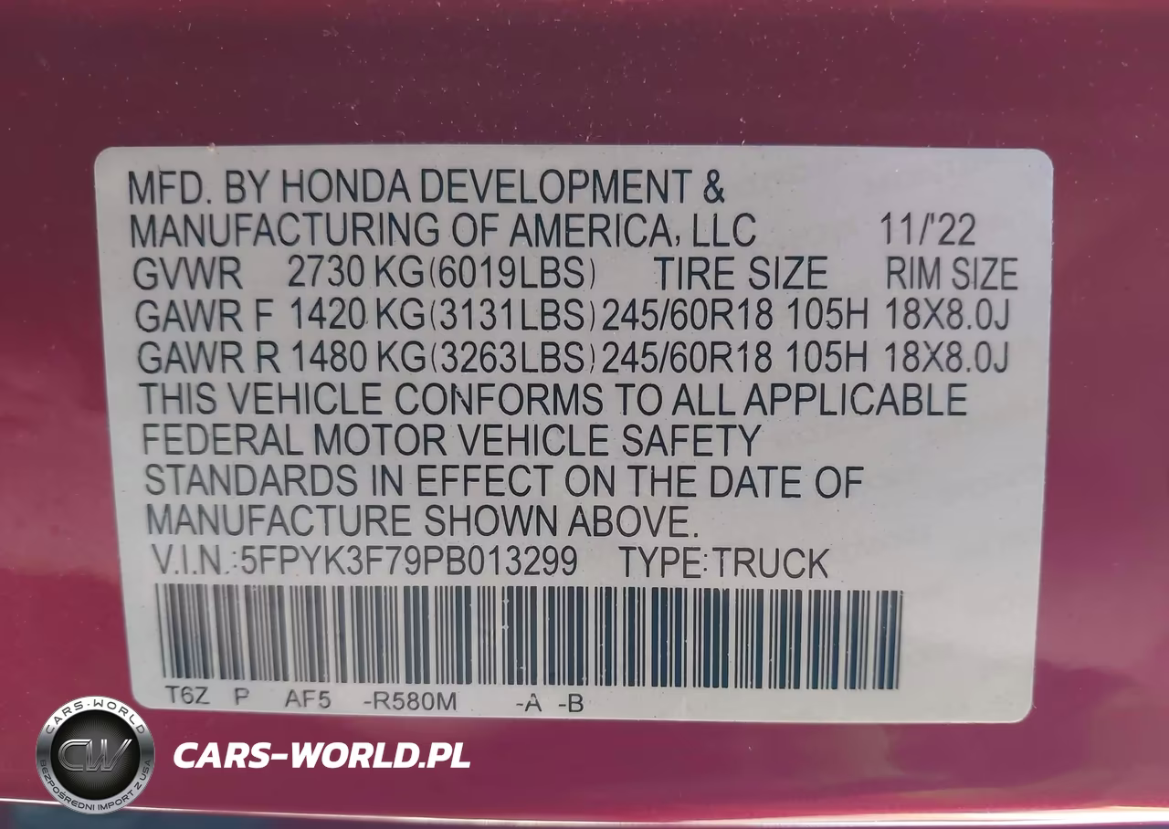 2023 Honda Ridgeline Rtl-E VIN:5FPYK3F79PB013299 - 9