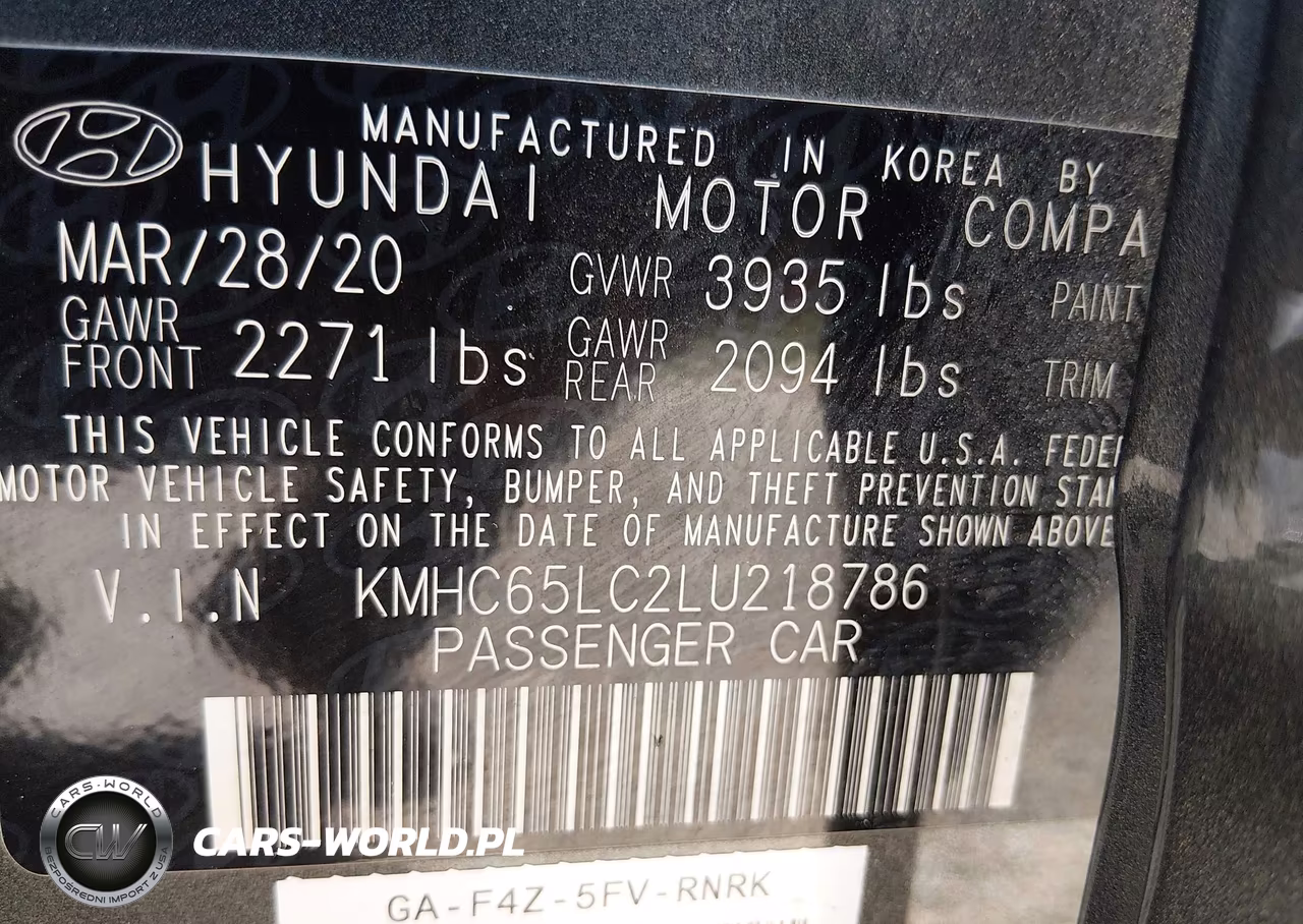 2020 Hyundai Ioniq Hybrid Blue VIN:KMHC65LC2LU218786 - 9