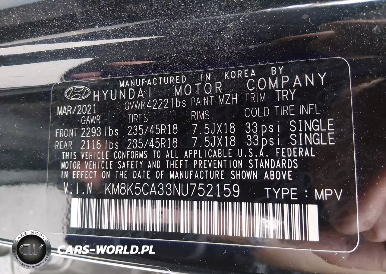 2022 Hyundai Kona Limited VIN:KM8K5CA33NU752159 - 9