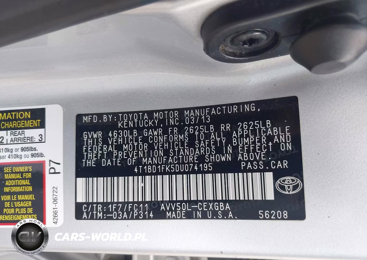 2013 Toyota Camry Hybrid Xle VIN:4T1BD1FK5DU074195 - 9