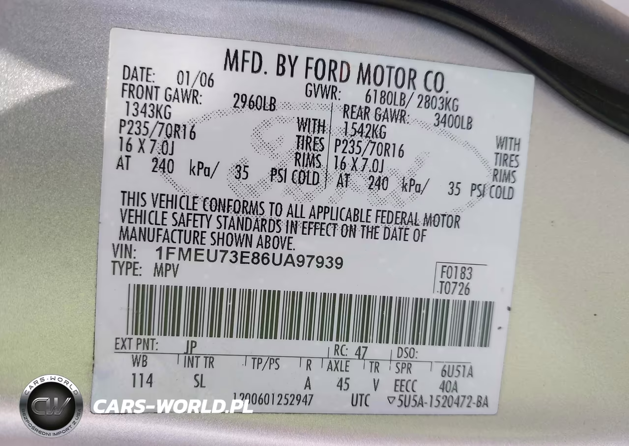 2006 Ford Explorer Xlt VIN:1FMEU73E86UA97939 - 9