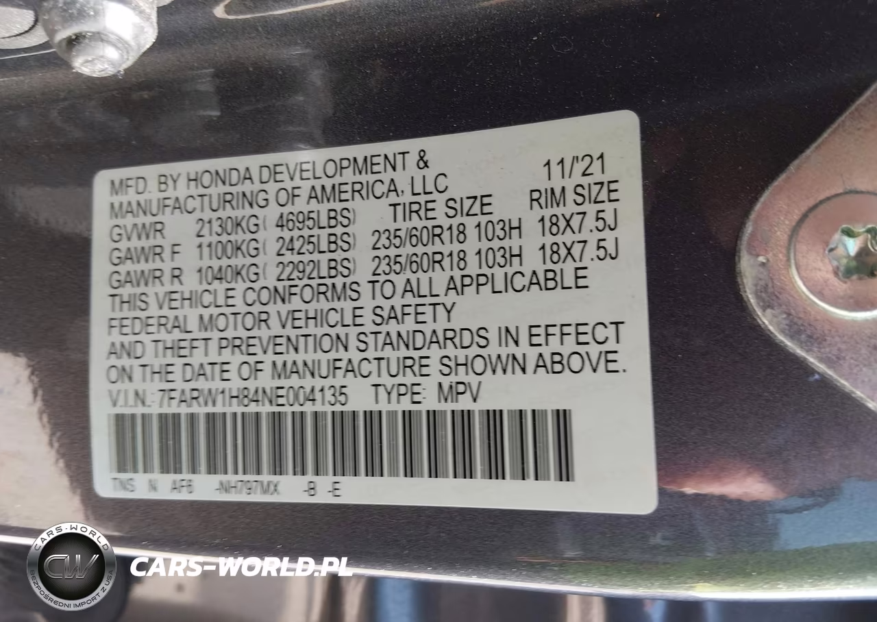 2022 Honda Cr-V 2Wd Ex-L VIN:7FARW1H84NE004135 - 9